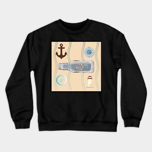 THE BEACH IS MY HAPPY PLACE NAUTICAL THEMED  WARM BEACH SAND COLOR Crewneck Sweatshirt